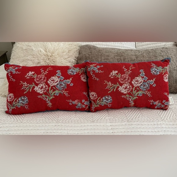 Adorable Y2K cross stitch style floral toss pillows - Picture 1 of 6